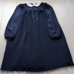 130センチネイビー ワンピース 襟付き フォーマル