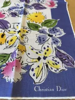 Christian Dior ハンカチ 花柄 ブルーのサムネイル