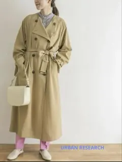 ノーカラーロングトレンチコート／アーバンリサーチ（URBAN RESEARCH）