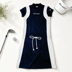 ChampionGOLF ゴルフワンピース S モックネック ネイビー ホワイトのサムネイル