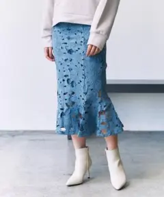 エクラン　花柄レース　マーメイドスカート