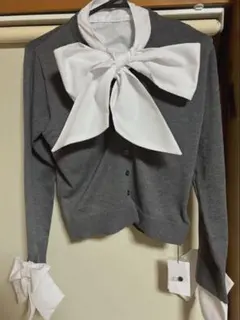 ボウタイ袖リボンニットトップス[fs29a] グレイル