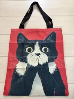 k*3様 かわいい猫のエコバッグ (赤)