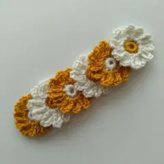 お花のモチーフ、ガーランド、チャーム、ハンドメイド、手編み