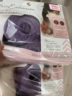 ダイソー　ヘアエクステ　パープル2個セット