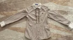 BURBERRY BLUE LABEL ストライプ柄フリル付きブラウス36
