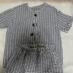 無印良品　キッズ　チェック柄半袖サッカー素材パジャマ 110-125 MUJIのサムネイル