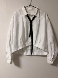 REDYAZEL ショート丈ブラウスシャツ 長袖 ホワイト　jk制服風のサムネイル