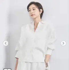 ユナイテッドアローズ　リネンシャツ　ホワイト　FREE
