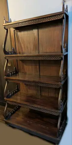 唐木家具 コーナーラック 中国家具 飾り棚 4段 花台 シェルフ アジアン