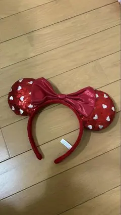 ディズニー カチューシャ ミニー ハート スパンコールカチューシャ 赤