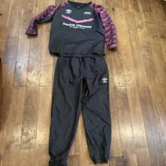 Umbro ピステ上下セット 黒/ピンク 150