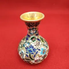 一輪挿し　銅製花柄