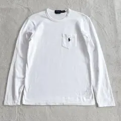 ラルフローレン 現行QRタグ ロングスリーブコットンニット ポニー刺繍 ホワイト