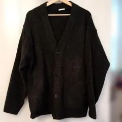 ブラッシュドヤーンカーディガン(長袖）gu ブラック