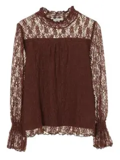 【新品】長袖総レースシャーリングプルオーバー