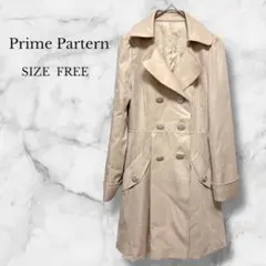 プライムパターン トレンチコート 春コート 綺麗め フレア ベージュ 【F】
