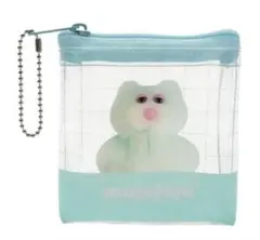 モーリーファンタジー限定　mojojojo クリアポーチ　パステル　水色　ネコ