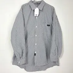 ⭐️新品⭐️シャツ F ストライプ ボーダー オーバーサイズ 羽織り 長袖 ポリ
