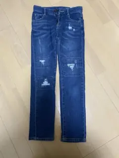 ダメージ加工ダークブルーパンツ 140サイズ