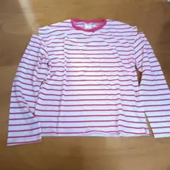 Cool Beans ボーダー 長袖Tシャツ ピンク 150