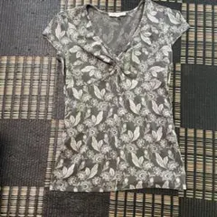 LAURA ASHLEY 花柄 Vネック カットソー半袖 UK12