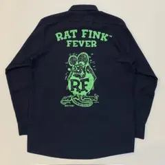 ラットフィンク RED KAP 長袖ワークシャツ ©︎ROTH 89 ネイビー M