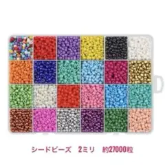 迅速発送！　新品　約2ミリ24色シード ビーズ　約27000粒　ケース付き