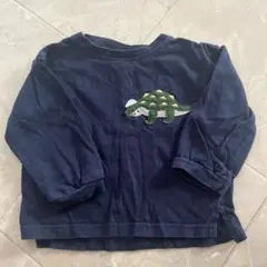 petit main ネイビー 恐竜刺繍 Tシャツ 80〜100