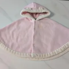 ミキハウス　ベビーポンチョ ピンク 70-90