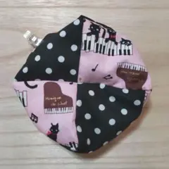 バスティンお手玉 250g ピアノ 訓練　ピンク×黒　ネコ鍵盤　水玉