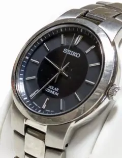 【新品電池】 SEIKO セイコー アナログ ソーラー 青文字盤 腕時計
