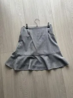 グレー系チェック フレアスカート