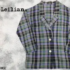 Leilian レリアン チェック ジャケット マルチカラー ゆったり 0832のサムネイル