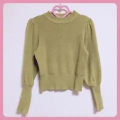 【GRL】ボリュームスリーブニットトップス