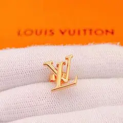 26868✨ルイヴィトン ピアス フープ LV ゴールド ラインストーン 片耳