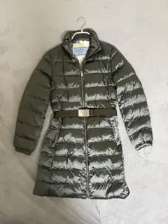 PRADA オリーブグリーン 美シルエットダウンコート/M/ベルト付き/定番人気