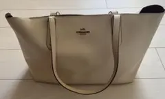 COACH アイボリー レザートートバッグ