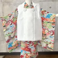 511ag29◎七五三 三歳 女の子 セミアンティーク着物&被布 水色
