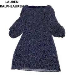【希少】LAUREN RALPHLAUREN ドット　パフスリーブ　ワンピース