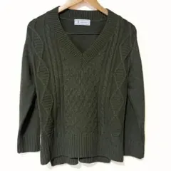 ロペピクニック　長袖　セーター　緑　Vネック　Mサイズ