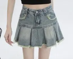 デニムプリーツスカート