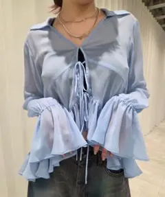 RIBBON FRILL SHEER BROUSEのサムネイル