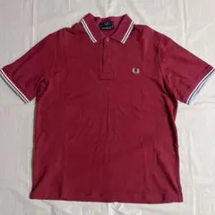 フレッドペリー　ポロシャツ　ボルドー　水色　M12 英国製　イングランド