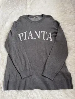 サマンサモスモス　PIANTA ロゴ入り グレー ニットセーター