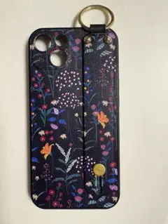 iPhone14花柄ベルト付きTPUケース