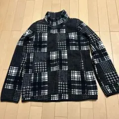 ユニクロ マイクロフリースジャケット L ブラック系チェック