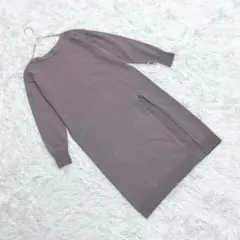 『レプシィム』 (M) フロントスリットニットワンピース ロング丈 きれいめ