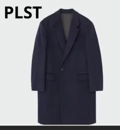 PLST ウールブレンドチェスターコート　ネイビー　未使用　M