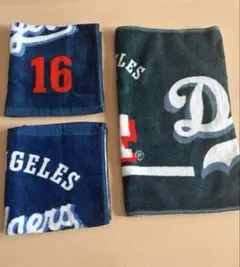 90s MLB ロサンゼルスドジャース 野茂英雄　スポーツタオルほか計３枚セットのサムネイル